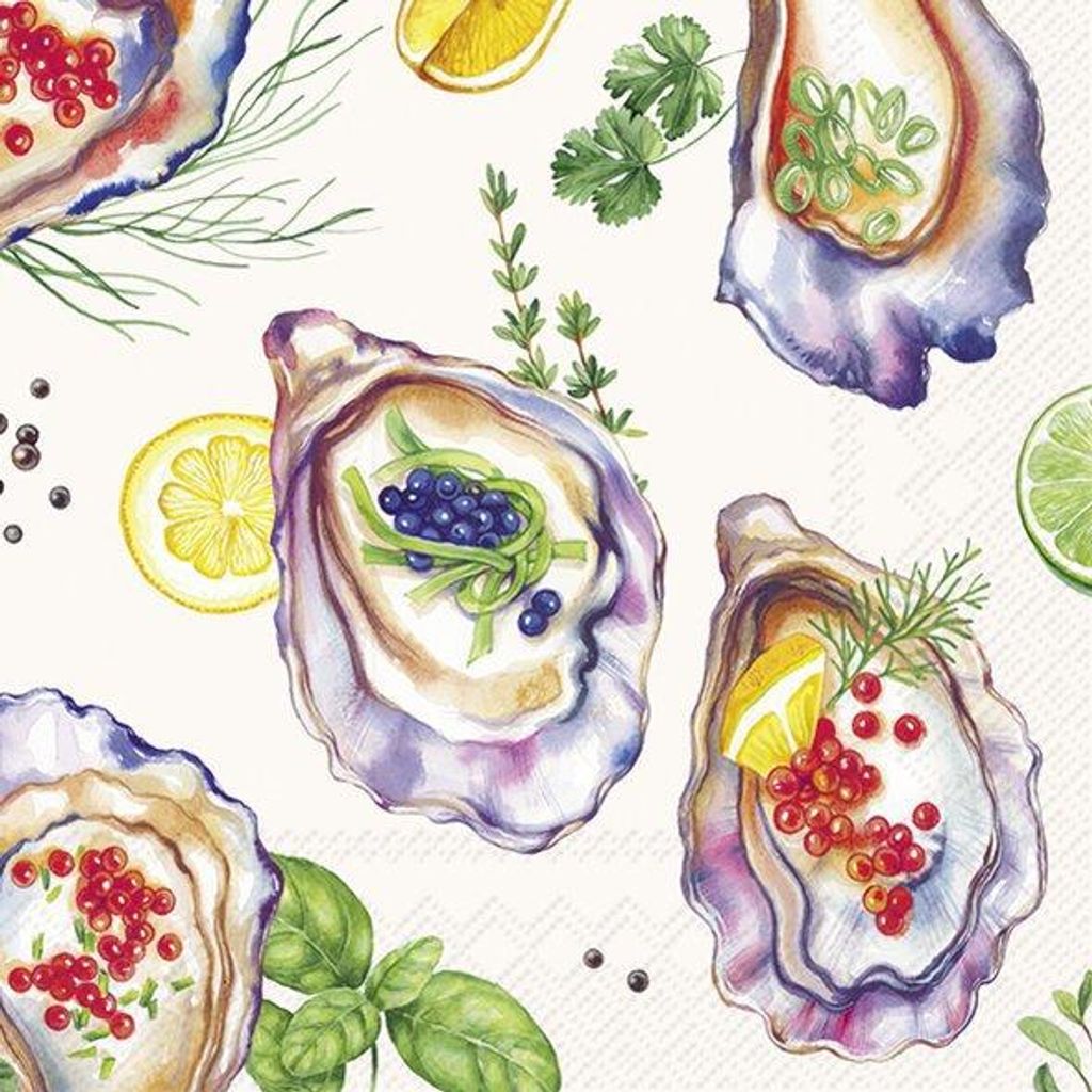 Servietten 33x33 cm - OYSTERS cream