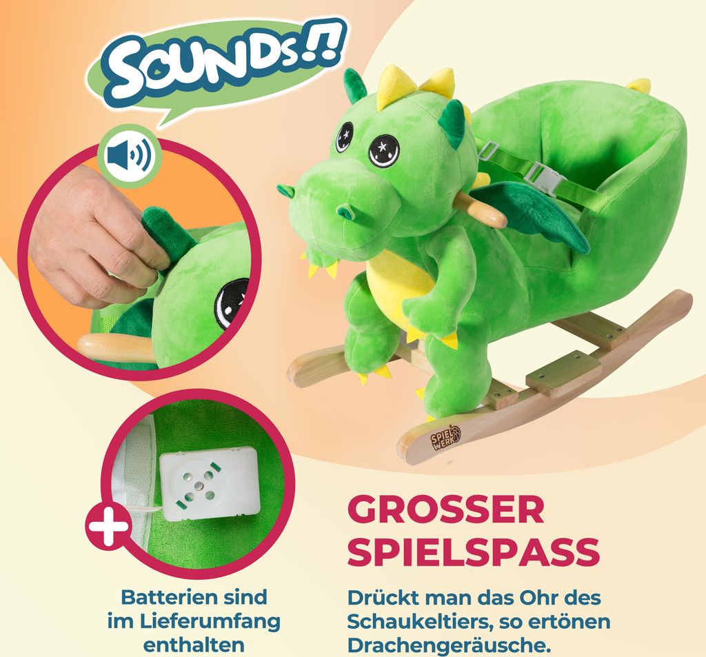 Spielwerk® Schaukeltier Dino inkl. Sound Effekt Produktbild 5