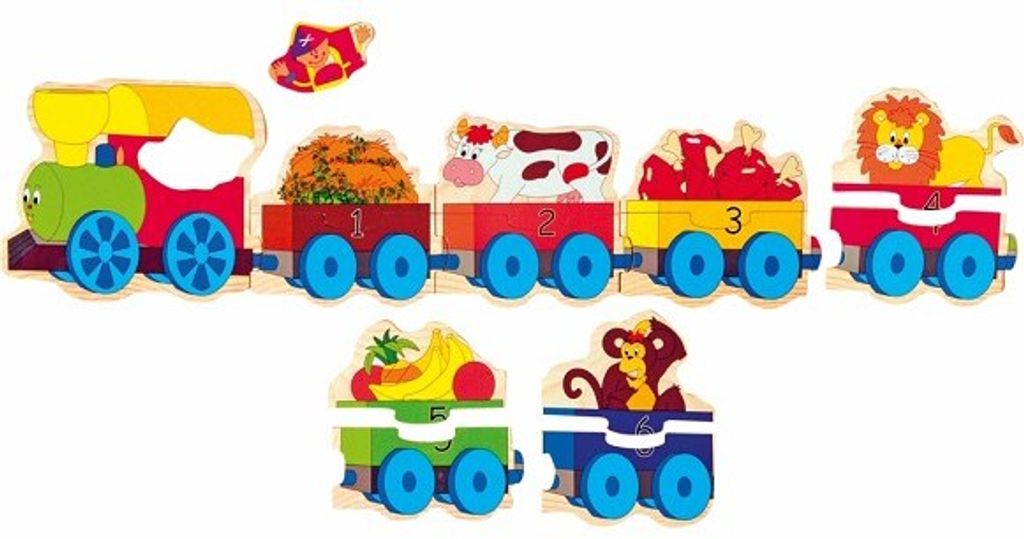 Puzzle Steckpuzzle Holz Holzpuzzle Steckspiel Zahlen Lernen Eisenbahn Tiere