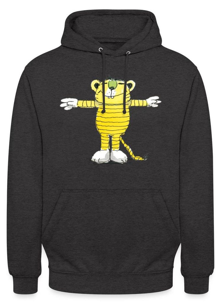 Spreadshirt Janosch Tiger Pose Uni Hoodie, XL, Anthrazit