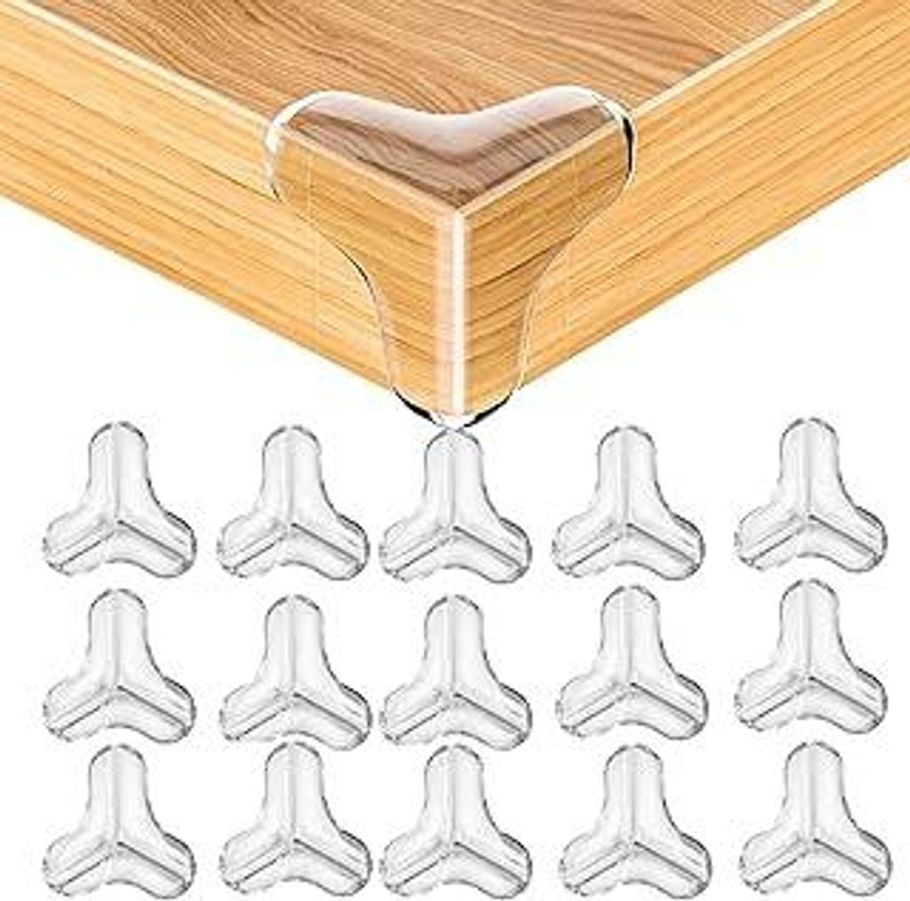 16 Stück T-Shape Eckenschutz Baby Kantenschutz, klar Eckenschutz Silikon Kantenschutz Selbstklebend Transparent Tischkantenschutz für Verschieden...