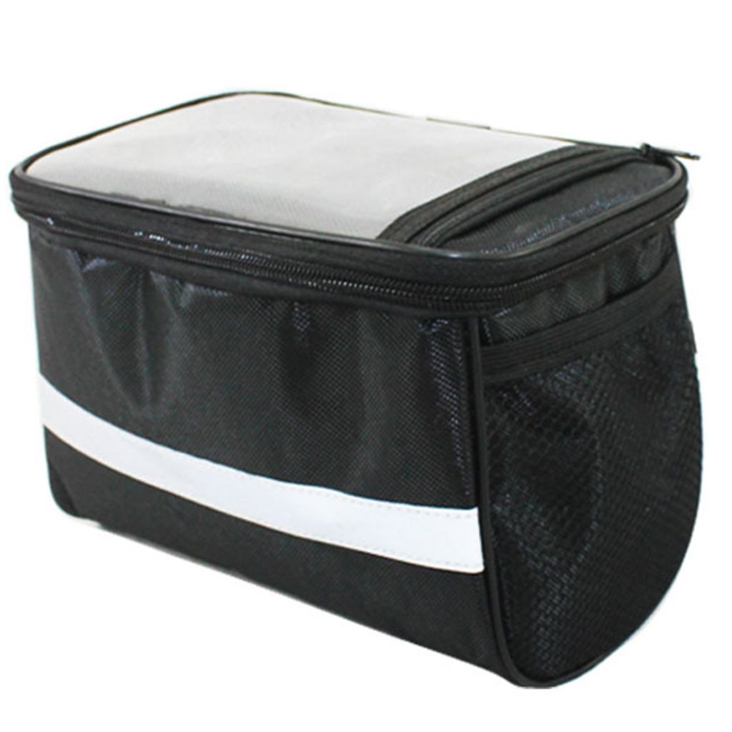 Fahrradlenkertasche mit seitlicher Netztasche, transparenter Handytasche und Fronttasche