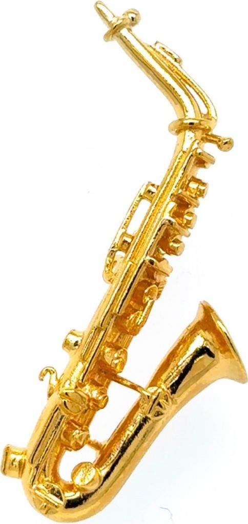 ART OF MUSIC Anstecker Alt-Saxophon gross Gold