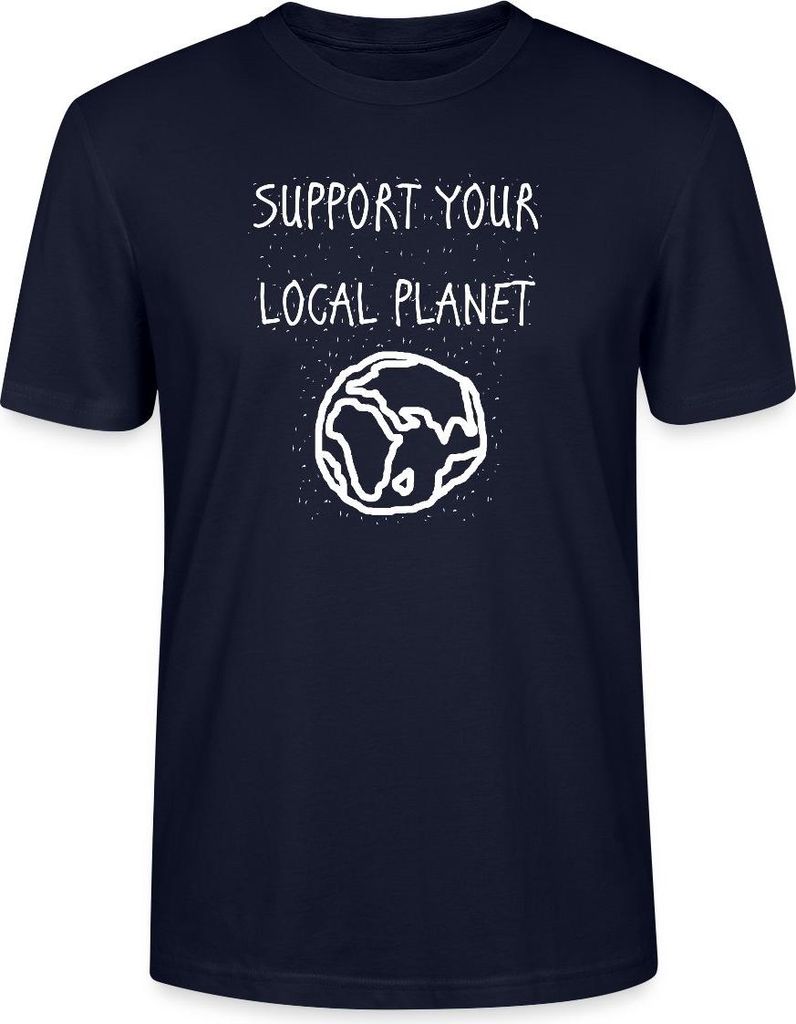 Spreadshirt Support Your Local Planet Uni Bio T-Shirt, S, Navy