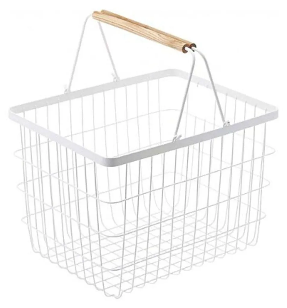 Fini le linge humide avec le panier Yamazaki en métal blanc aéré 38.5cm