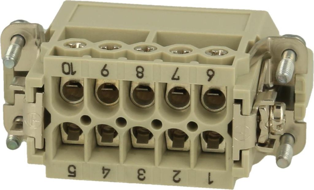HARTING Han 10A Stifteinsatz (M) Schraubanschluss, 10-polig+PE 250V, 16A - 1 Stück