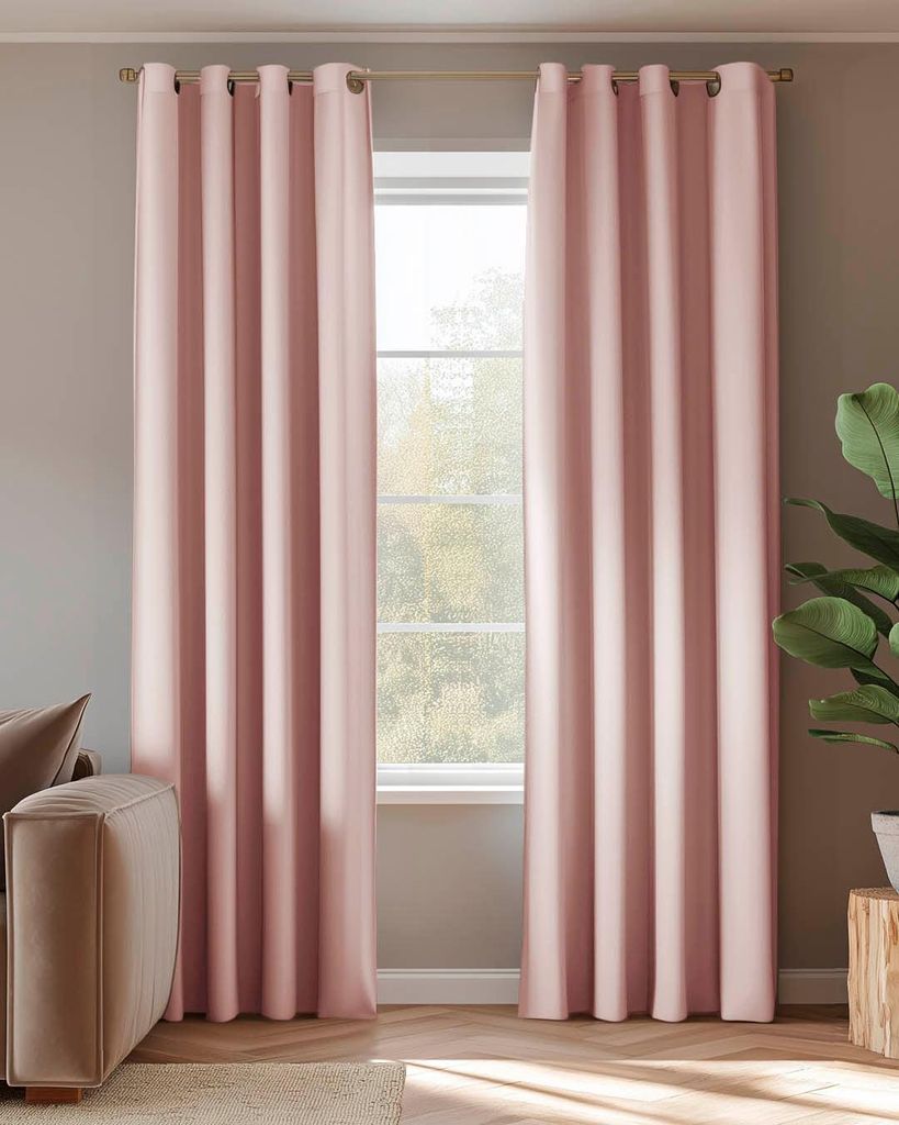 Vorhang Amber Blickdicht HOOMstyle 140x270cm - Ösen - Rosa Produktbild 