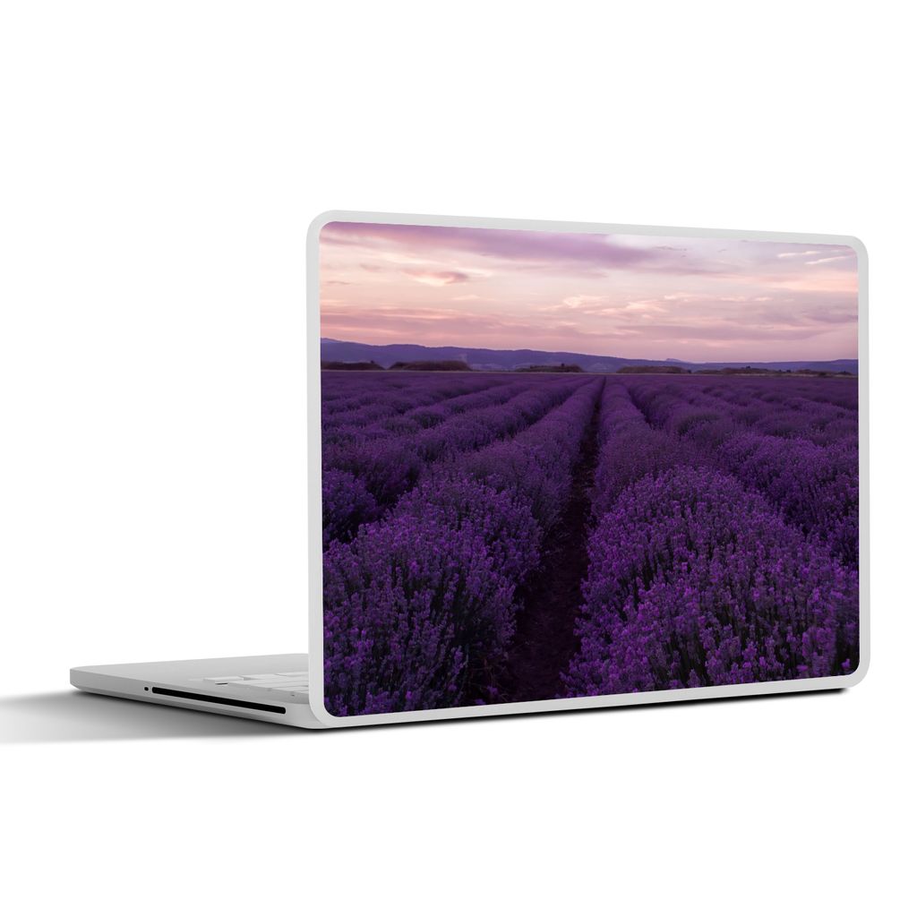 MuchoWow Laptop Aufkleber Sticker Cover Lavendel - Lila - Blumen - Natur 40x30 cm - Laptop Dekoration - Selbstklebend