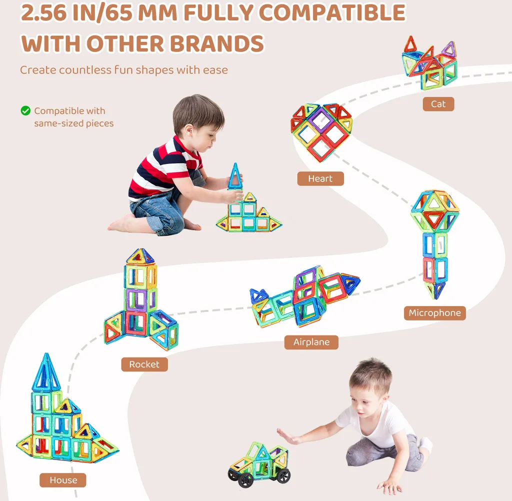 Blocs de Construction Magnétiques VEVOR Kit STEM Éducatif 123 Pcs - 5