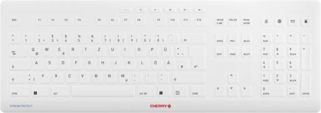 Clavier CHERRY STREAM PROTECT JK-8552DE-0 Sans Fil Blanc Layout DE