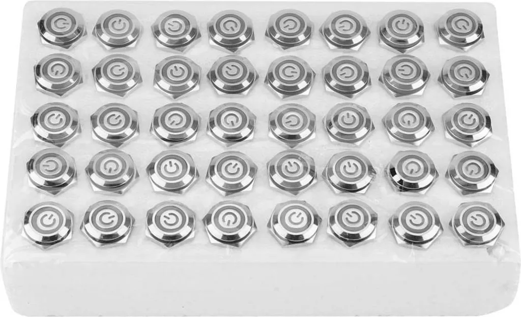 Lot de 40 Boutons-Poussoirs 16mm 24V LED Bleue 5 Broches Autobloquants
