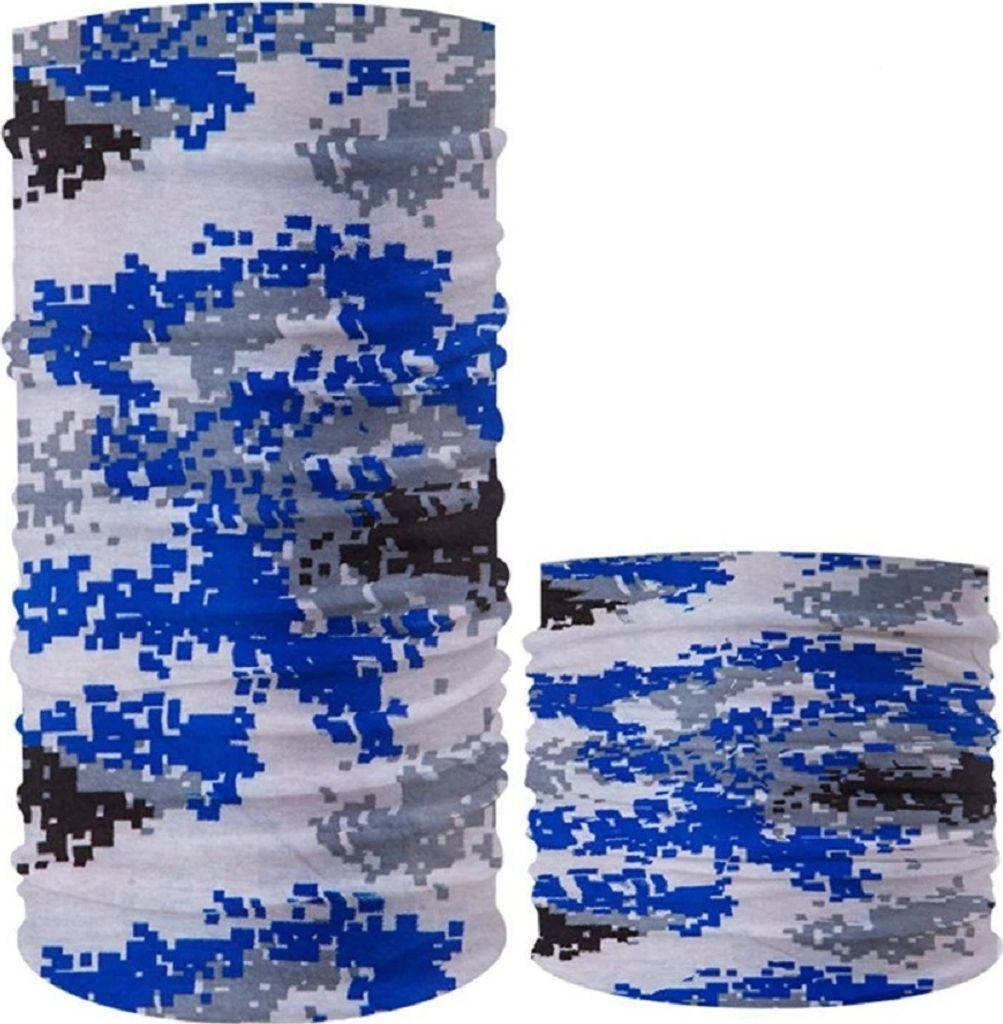 Multifunktionstuch Schlauchschal Halstuch Maske Mundschutz Fahrrad Bandana Biker 349 Camouflage blau Pixel