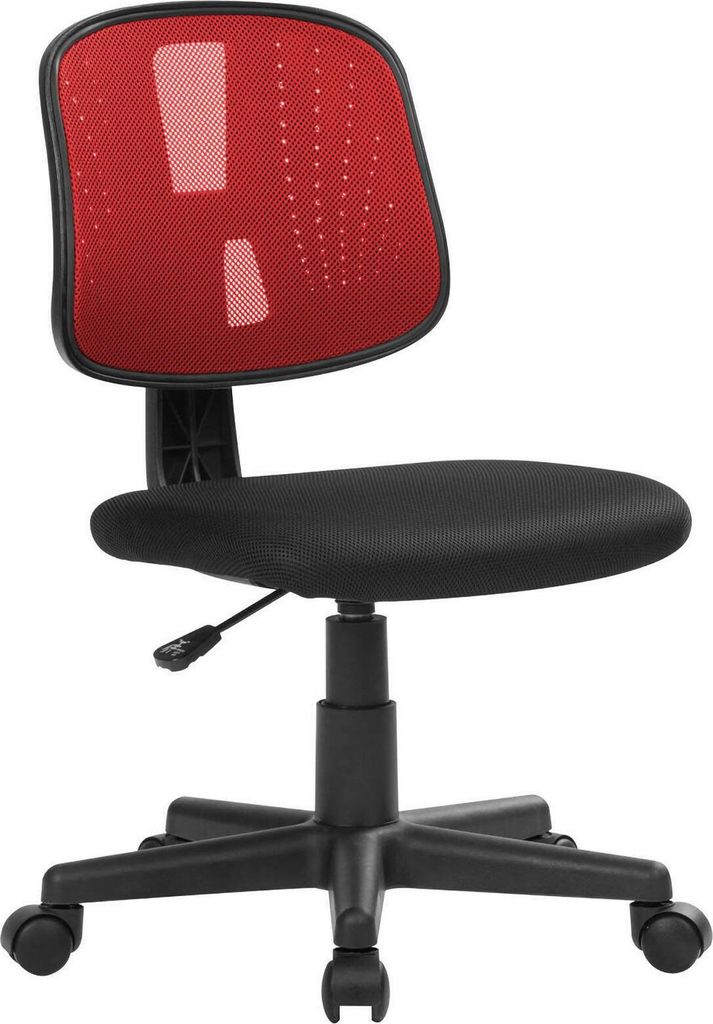 Bürostuhl Dlazeti, Arbeitsbürostuhl, Ergonomischer Bürositz, 49x43h81/93 cm, Schwarz und Rot