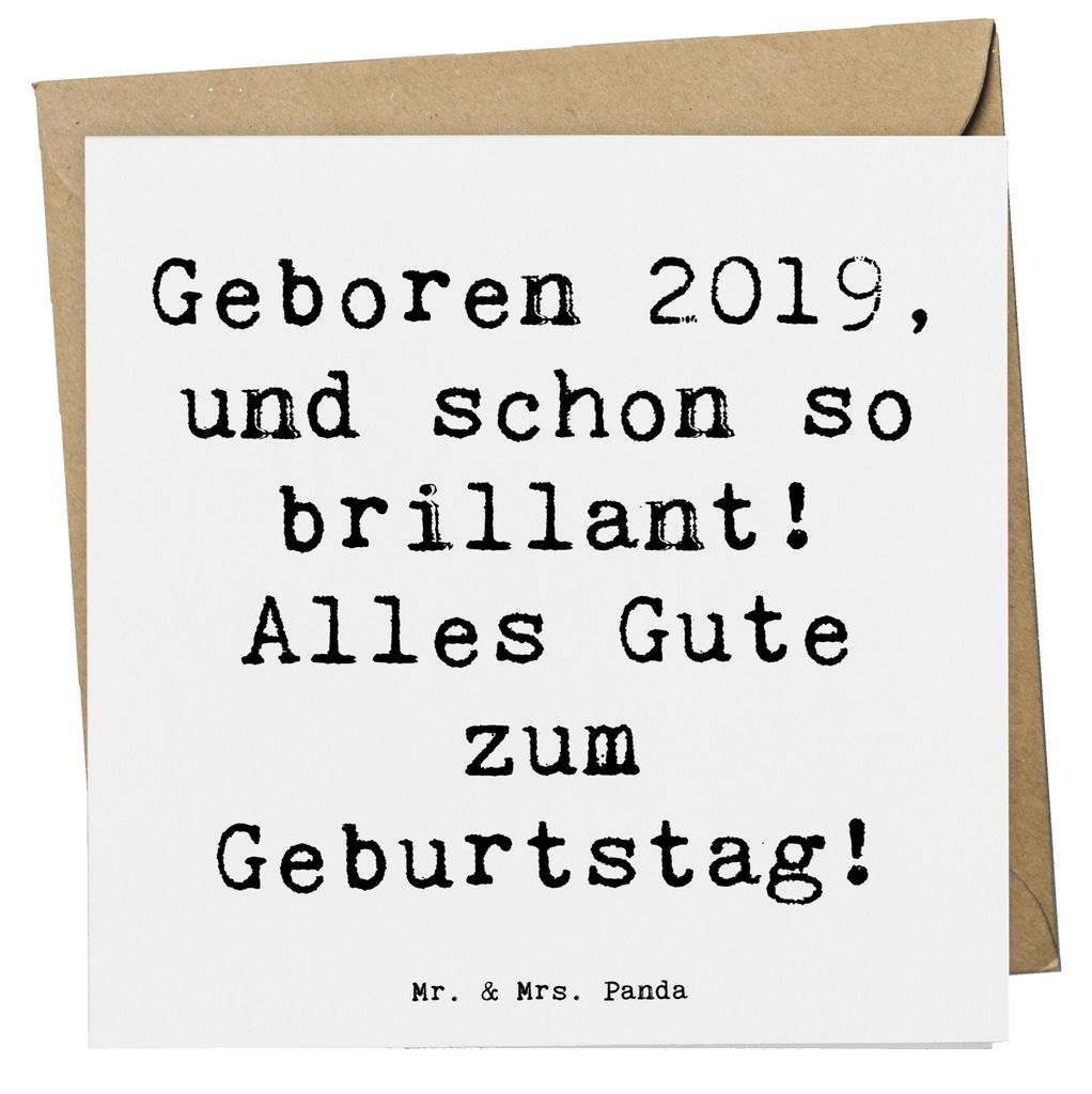 Mr. & Mrs. Panda Klappkarte Spruch 2019 Geburtstag - Weiß - Geschenk, Glückwunsch, doppelkarte, Geboren, Glückwunschkarte, Geburtstagsgeschenk, ...