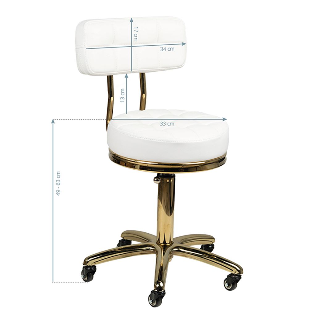 Kosmetikhocker Gold Am-961 Weiß Produktbild 5
