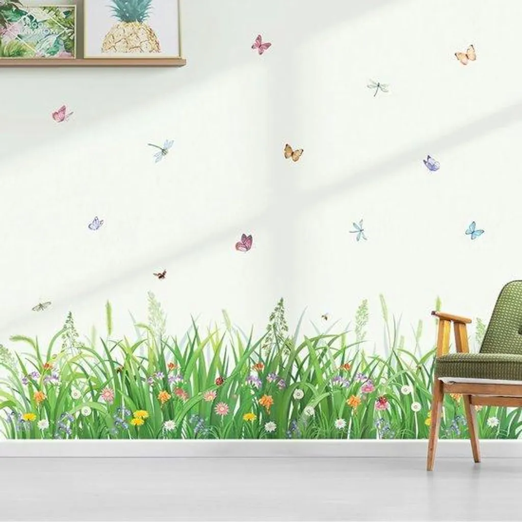 Relooker un mur blanc facilement avec 12 stickers muraux plantes vertes