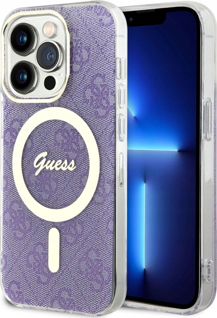 Guess GUHMP14LH4STU iPhone 14 Pro 6.1" lila/lila Hardcase 4G MagSafe Handyhülle