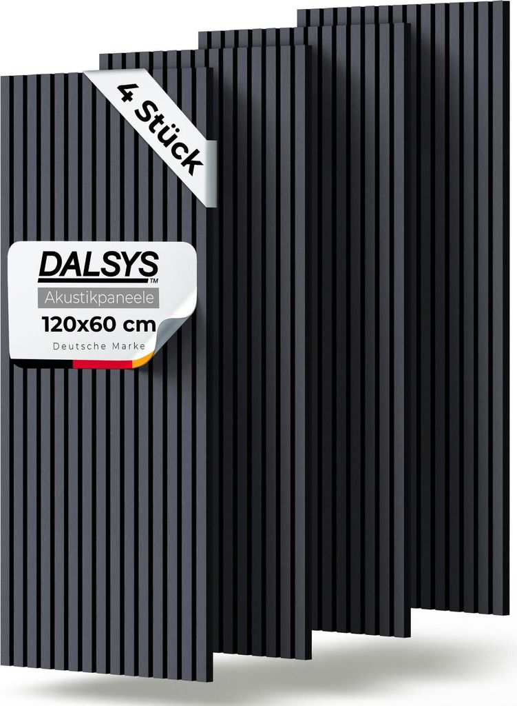 Dalsys 4x Akustikpaneele Holz 120x60cm mit Lamellen Eiche Produktbild 
