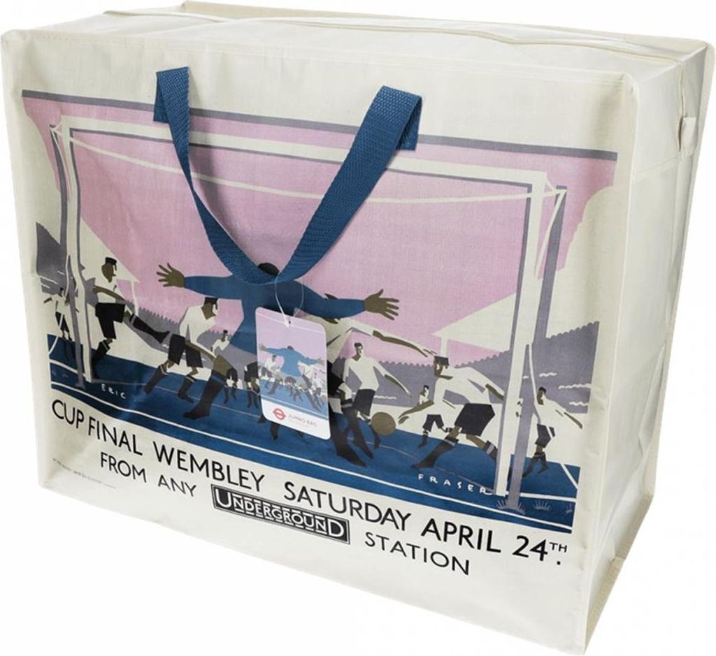 Rex London XXL Aufbewahrungstasche Vintage Poster Cup Final ca. 55x48x28 cm Riesentasche