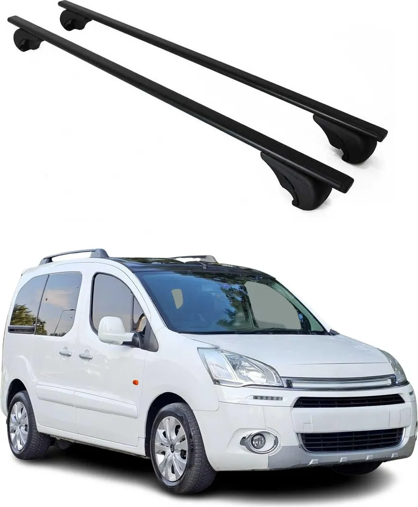 Kit 2 Barre Portapacchi Citroen Berlingo 2008-2018 Nere Metallo - 10