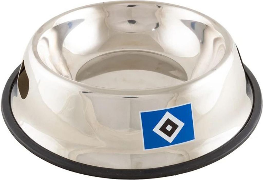 Hamburger SV Voerbak aus Edelstahl mit Rauten/Emblemen für Hunde und Katzen