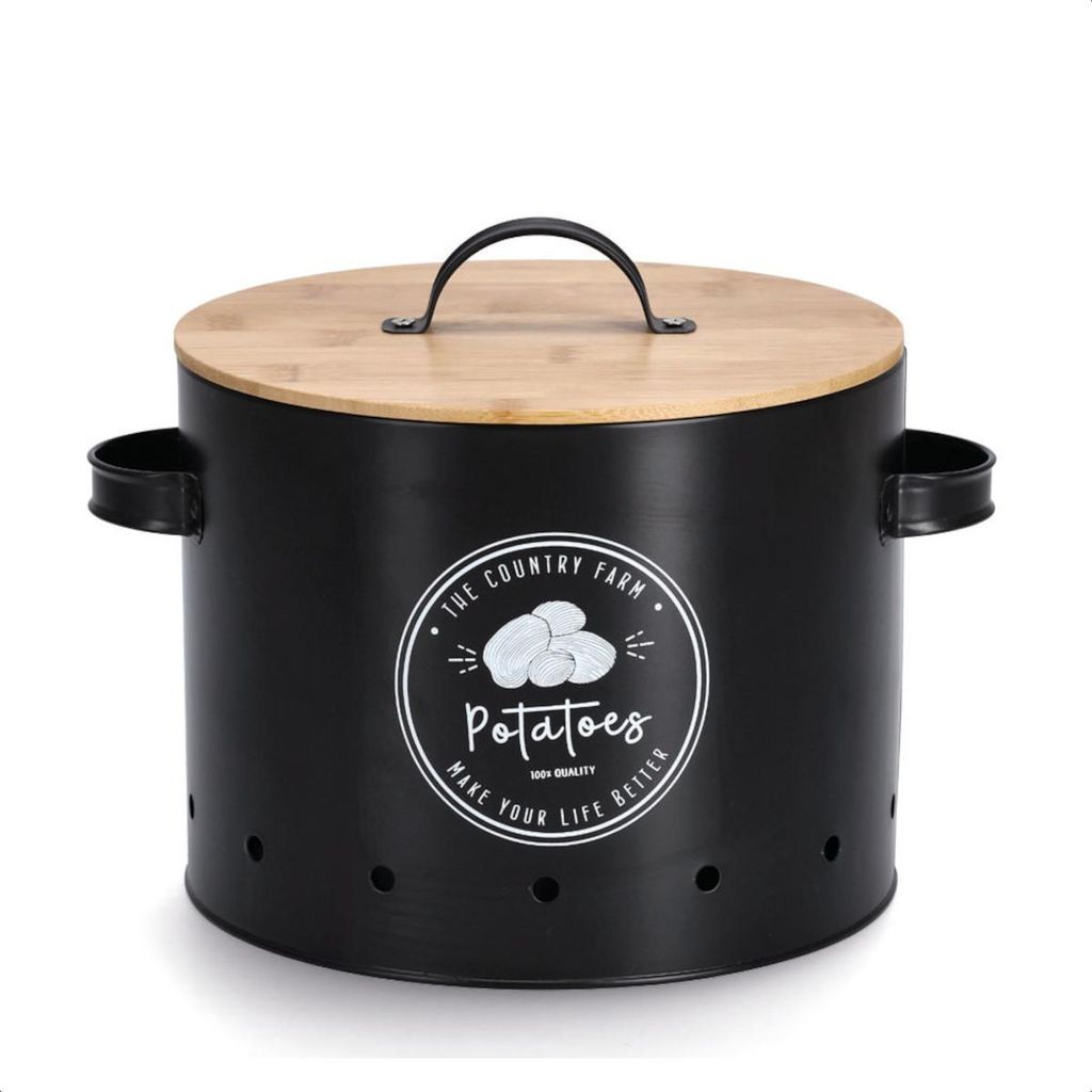 ZELLER 19383 Vorratsdose POTATOES aus Metall, schwarz mit Produktbild 