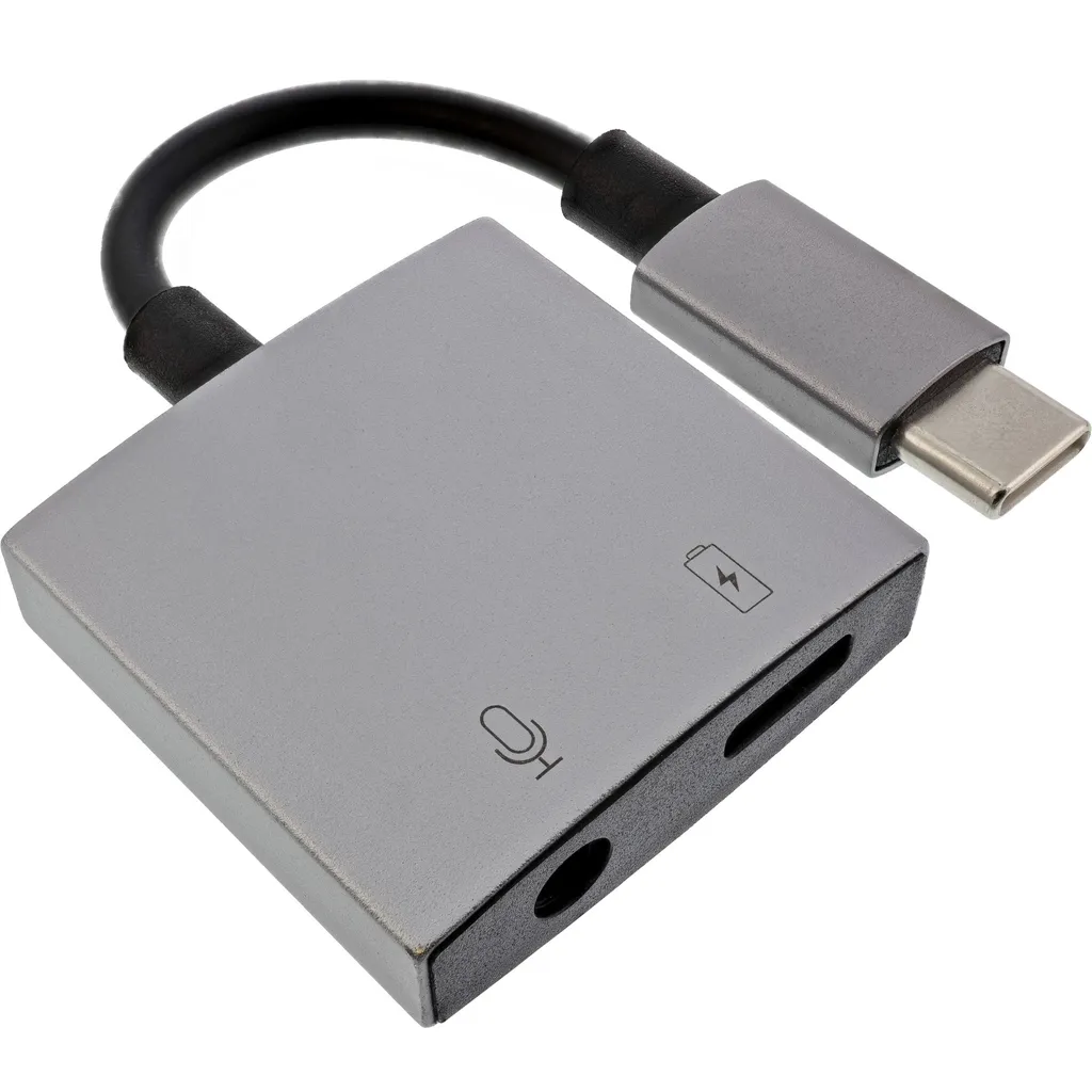 InLine Câble Adaptateur USB-C vers Jack 3,5mm Femelle avec PD 30W Noir