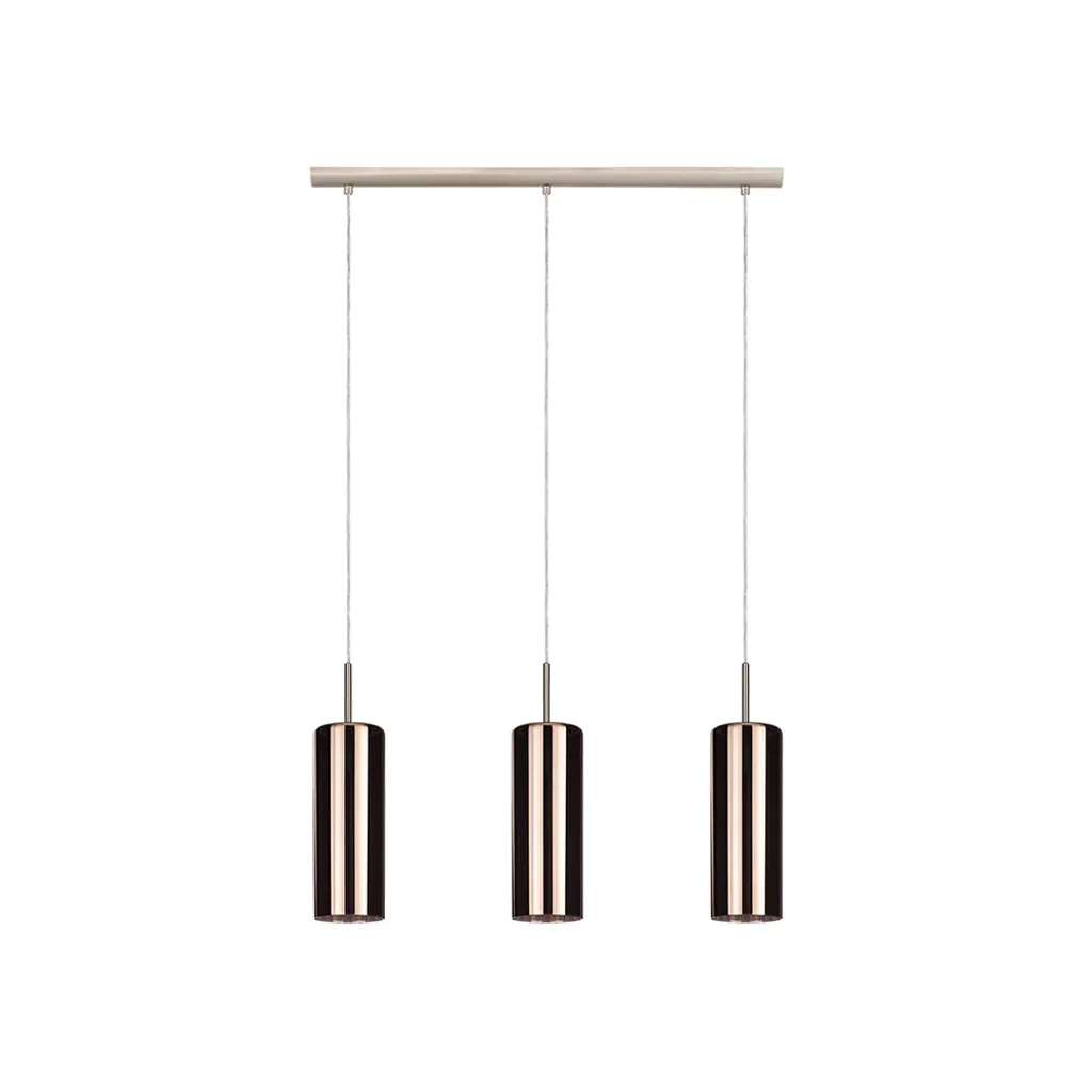 Suspension Table à Manger Eglo Selvino Cuivre - Éclairage Triple E27