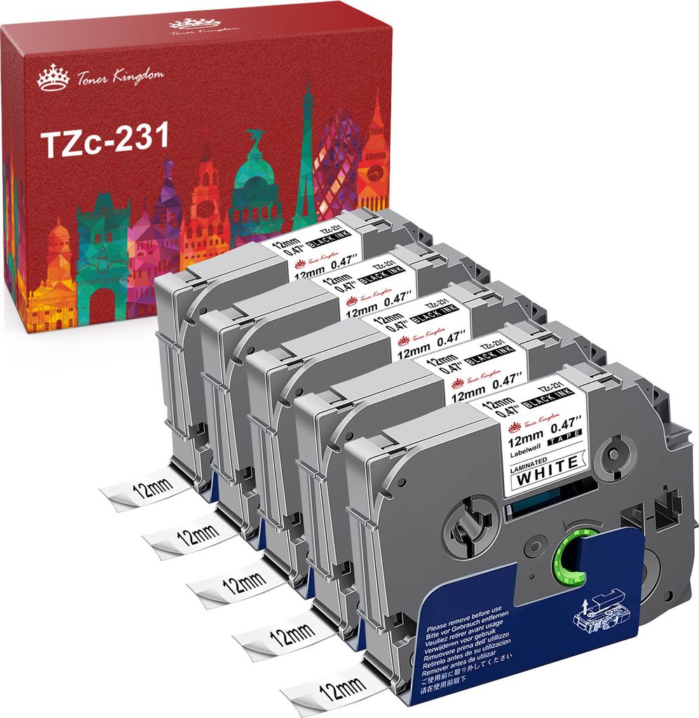 5x TZc-231 TZE231 tz 231 Tze-231 Schriftband Kompatibel für Produktbild