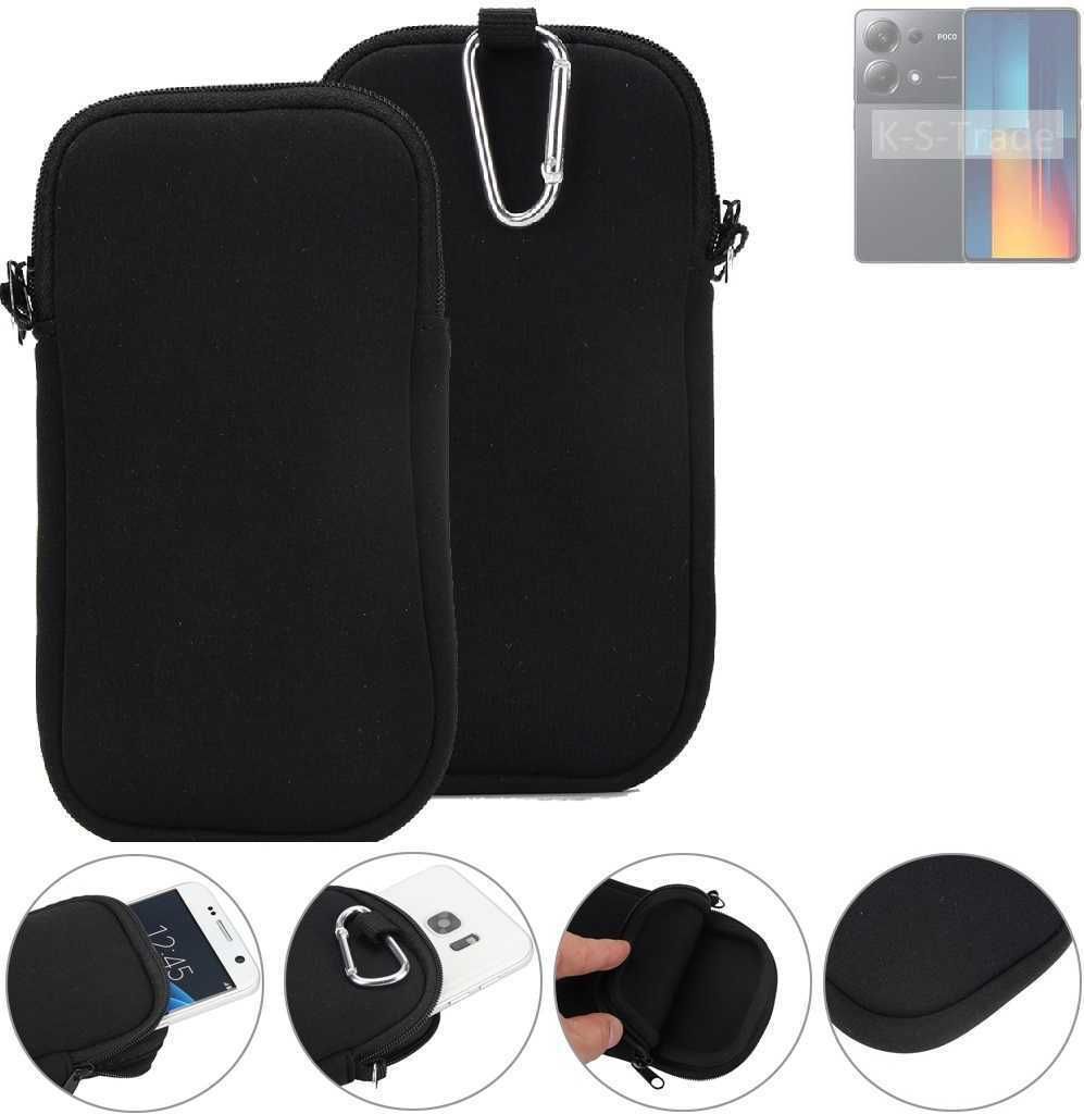 K-S-Trade Neopren-Hülle Handyhülle kompatibel mit POCO M6 Pro 4G Schutzhülle Neoprenhülle Sleeve Schutz-Hülle Gürtel Tasche Case Holster