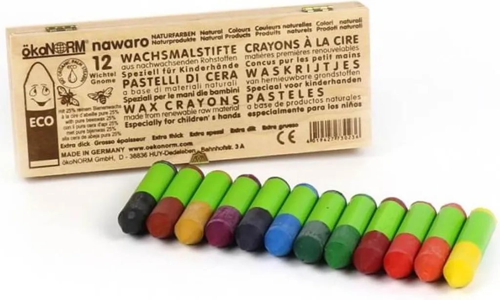 Crayons de cire naturels sans toxines - Gnomes ökoNorm sécurisés pour bébé
