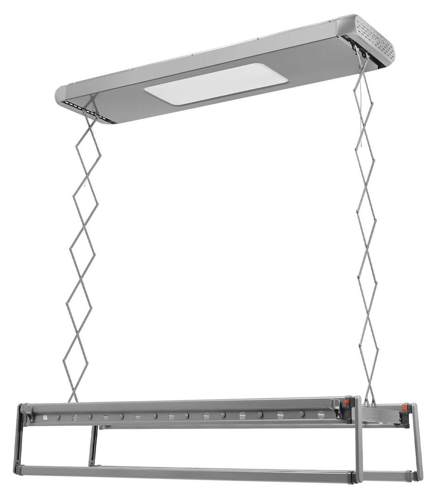 Elektrischer Decken-Wäschetrockner - JJ2958-001400N2 - Fernbedienung 20 m - LED-Licht - Traglast 35 kg - Länge 130–215 cm - Hub 110 cm