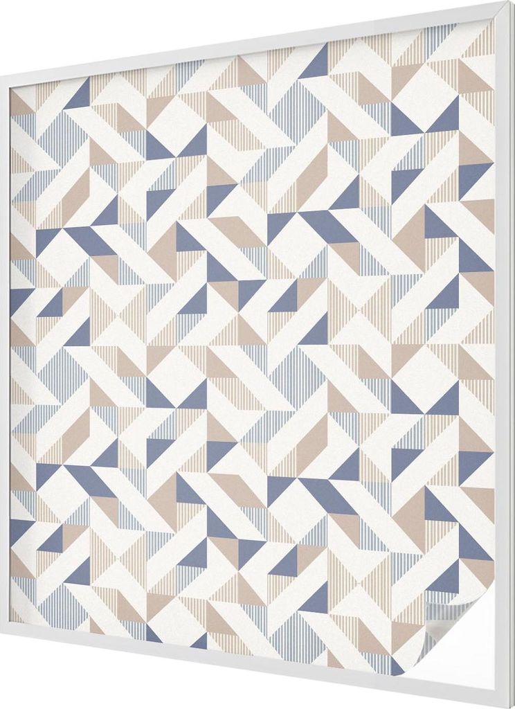 Buntglas Fensterfolie – 116x100 cm – Stained-Glass Design – blickdichte dekorative Sichtschutzfolie – selbstklebend, UV-Schutz – Geometri...