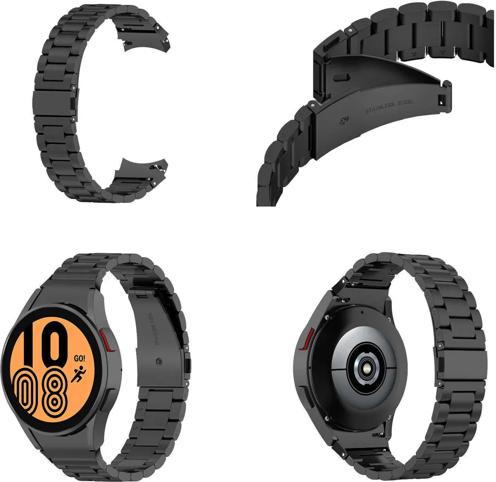 Cinturino Acciaio Rosa Nero Argento Samsung Galaxy Watch 6 5 4 Metallo