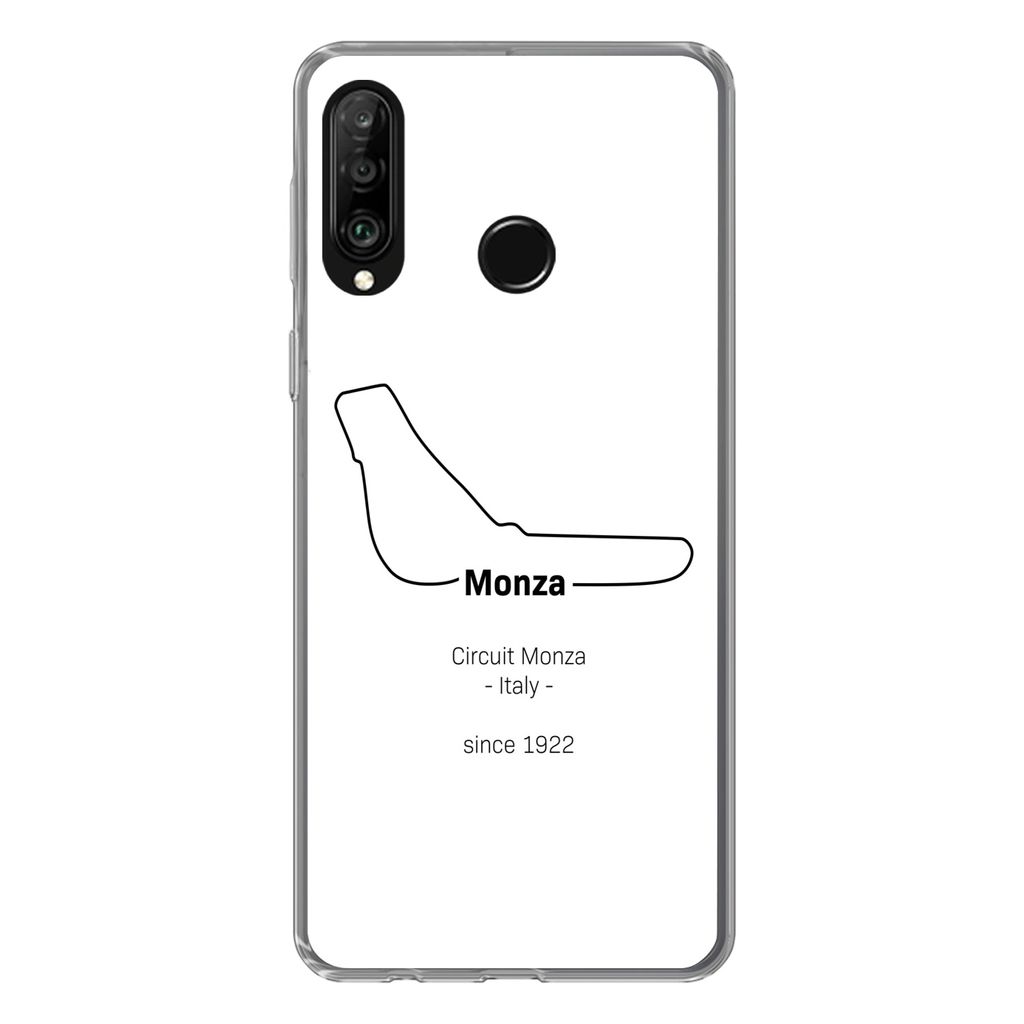 MuchoWow Handyhülle Schutzhülle Hülle für Huawei P30 Lite Monza - Formel 1 - Rennstrecke Silikon Softcase Handy Hülle - Handyhülle