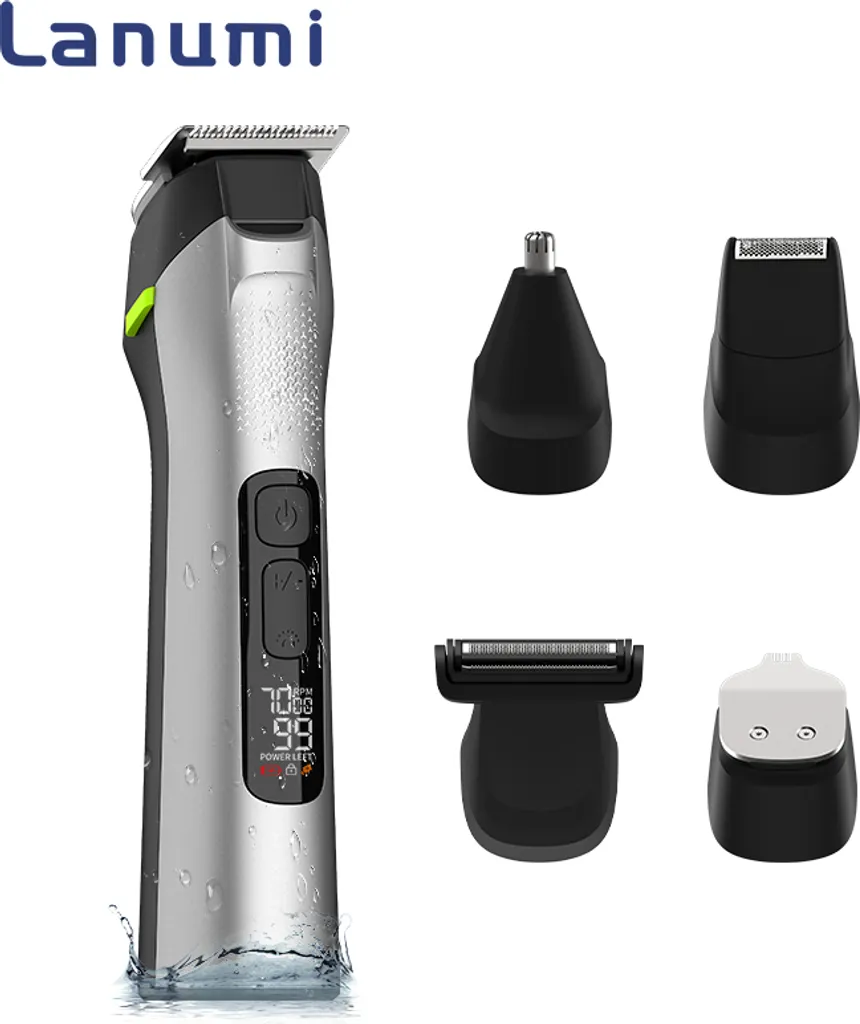 Set de rasage 5-en-1 sans fil avec étui EVA haute protection pour homme
