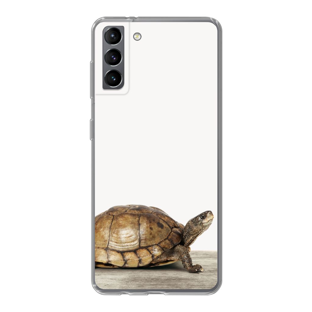 MuchoWow Handyhülle Schutzhülle Hülle für Samsung Galaxy S21 Plus Schildkröte - Junge - Tiere - Kinder - Mädchen Silikon Softcase Handy Hü...