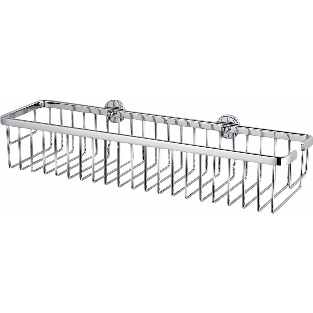 tesa cestino doccia ALUXX L, quadrato, alluminio cromato antiruggine, resistente all'acqua, piastre a muro rotonde, attacco - 1 pezzo (40206-00000-00)