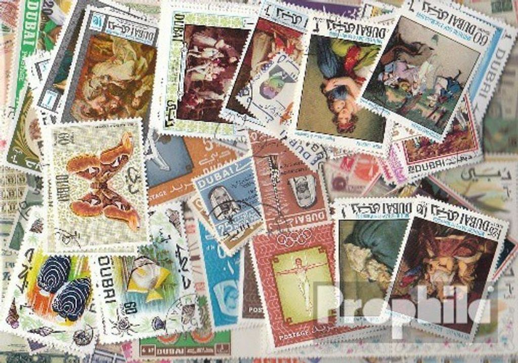 Briefmarken Dubai 150 verschiedene Marken
