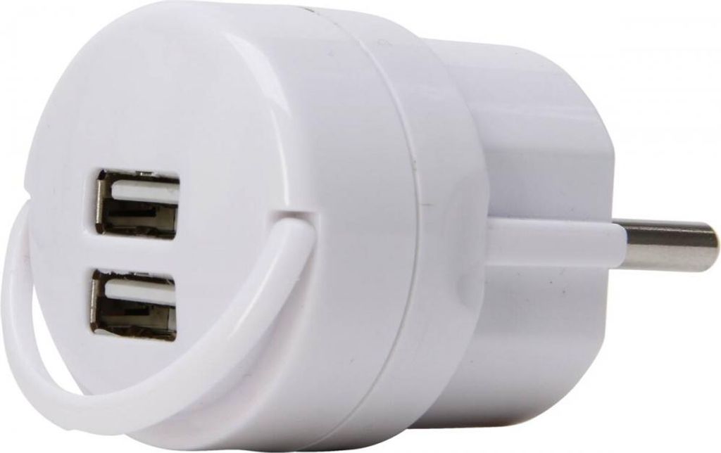 Kopp Steckdosen Ladestecker USB Adapter weiß für Handy/Tablet praktischer Bügel