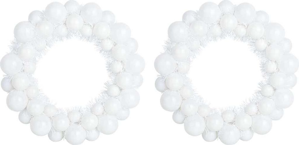 Weihnachtsballkränze 2 pcs Weiß 33 x 33 x 7 cm Polystyrol