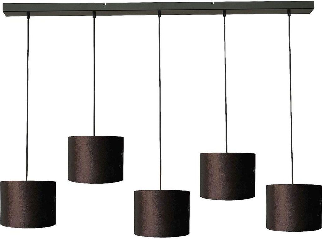 masterlight Pendelleuchte Venus 5-flammig Samt Schwarz 130x20cm