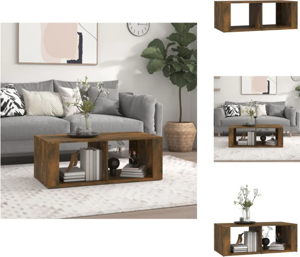 vidaXL Tavolino in rovere affumicato 100x50x36 cm materiale a base di legno - Tavolini da caffè