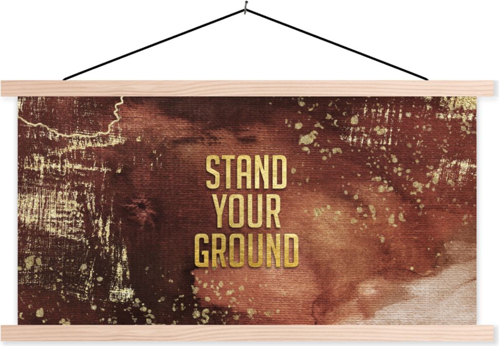 MuchoWow Textilposter Selbstvertrauen - Gold - Roségold 120x60 cm mit holzfarbenen Rahmen - Klemmleiste