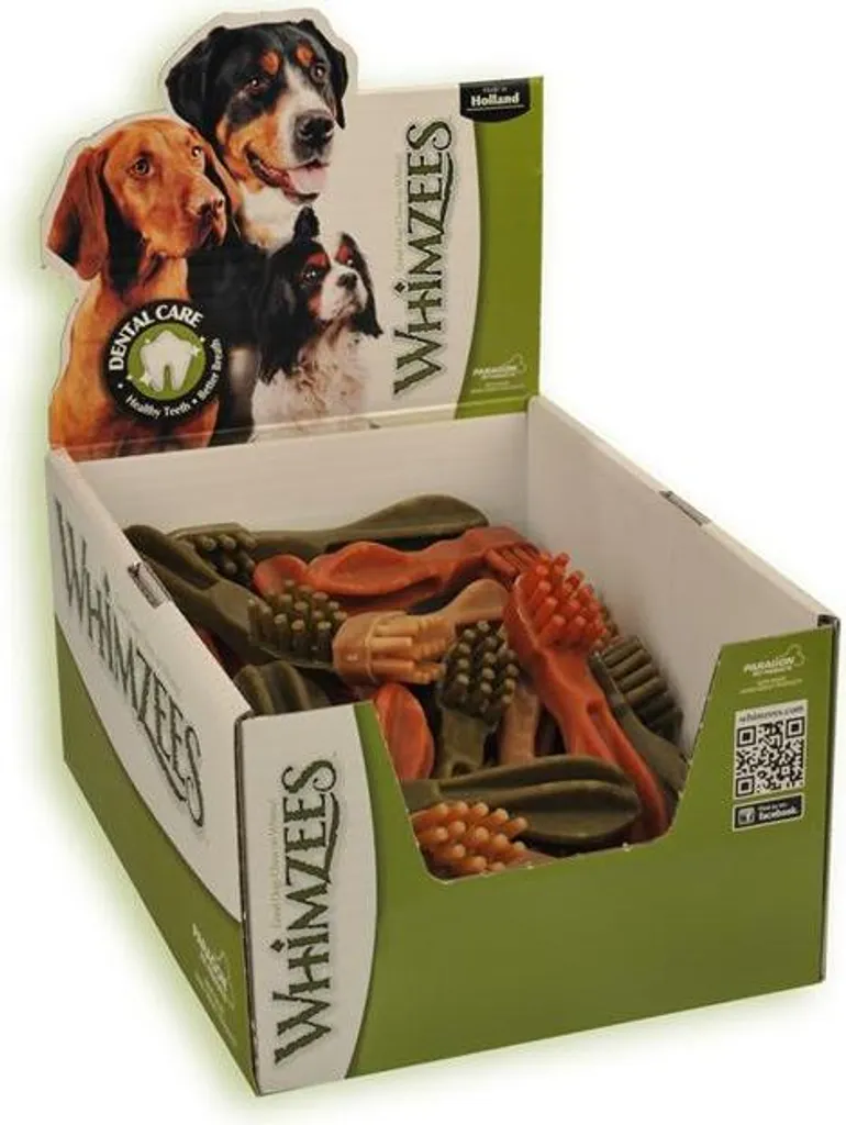 Soin Dentaire Chien Whimzees L - 30 Brosses à Dents pour Haleine Fraîche