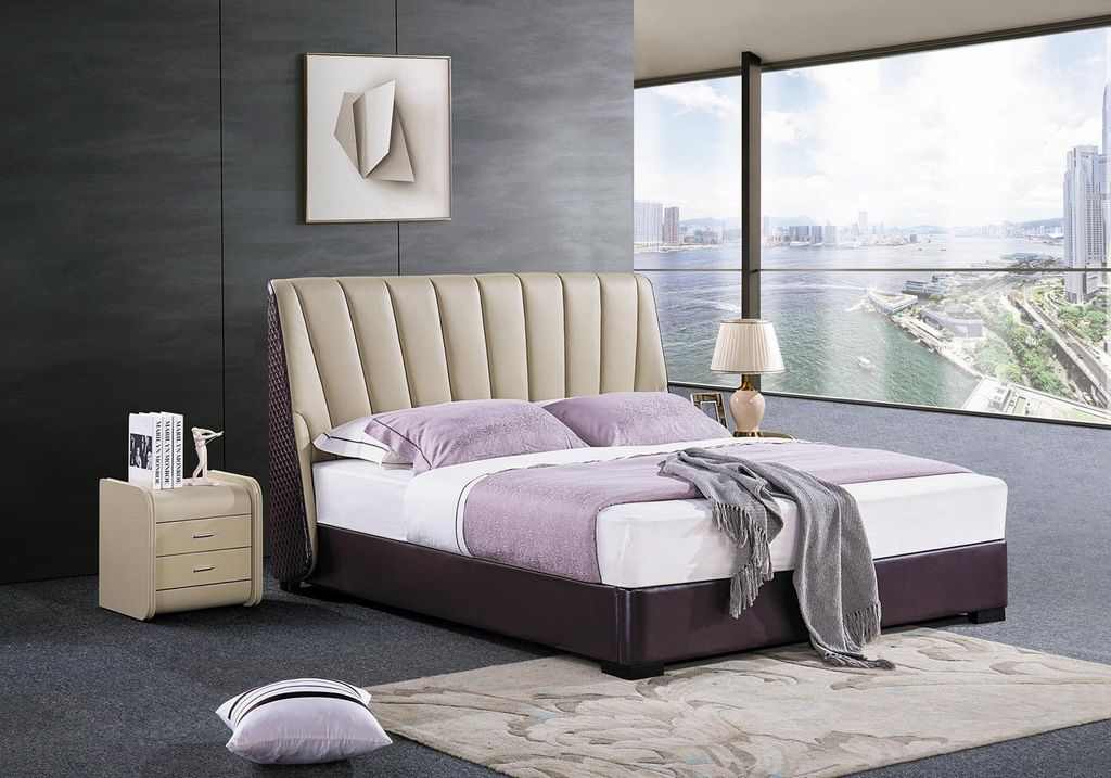 Bett Polsterbett Luxus Schlafzimmer Design Betten Textil Holz Bettgestell Neu