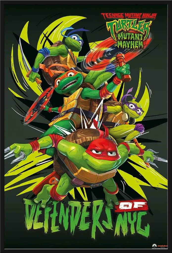 Cadre Mural TMNT Mutant Mayhem pour Décoration Chambre Geek et Salon Fan