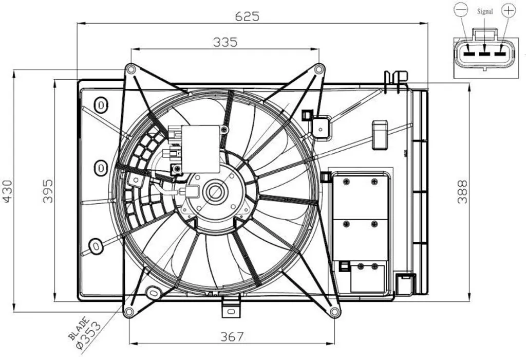 Ventilateur de moteur électrique OE PEHH15025 pour Mazda CX-3 DK NRF