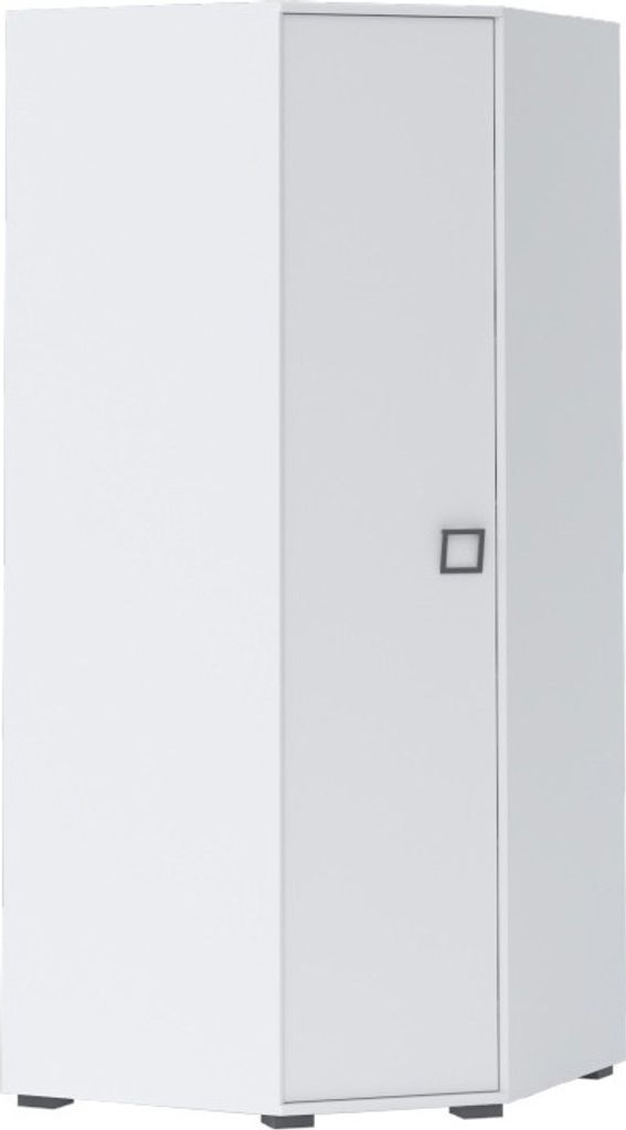 Eckschrank Eckkleiderschrank Jugendzimmer Weiß 198x86x86 cm