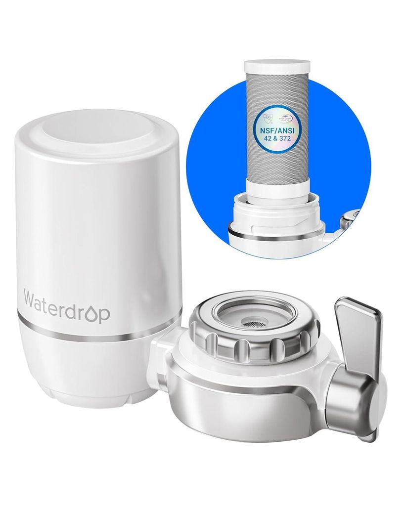 Waterdrop Wasserfilter für Wasserhahn, Leitungswasserfilter, Entfernt Chlor, Schwermetalle und Schlechten Geschmack (1 Filter Enthalten) WD-FC-01